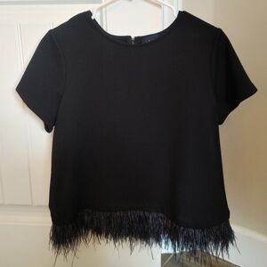 W5 Black Feathered Top - Size Medium